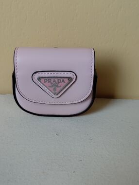 Prada Small Pink Leather Mini Bag With Keychain Clip